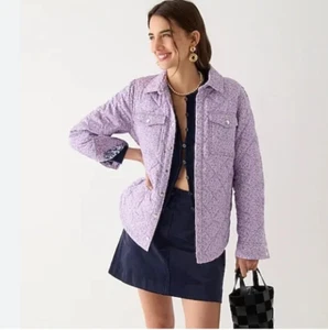 J. Crew Quilted shirt-jacket in mixed floral size S-Mauve - Picture 1 of 10