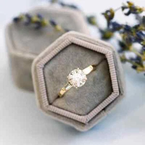 14k 2.50Ct IGI Certified Yellow Gold Diamond Wedding Ring Lab Grown Round Cut - Picture 1 of 7