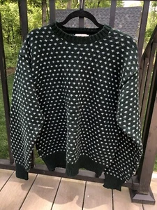J Crew Vintage Men's Wool Sweater Medium Birds Eye Oarsman Tag - Picture 1 of 8