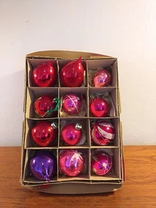 DECORACIONES DE ÁRBOL DE NAVIDAD DE COLECCIÓN DE LOS AÑOS 60, VIDRIO EN CAJA, MULTICOLOR - Imagen 1 de 12