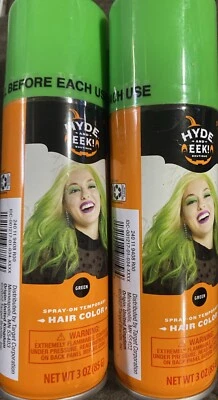 Green Hair Spray , Spray on Temporary Hair Color  Green Hair Spray 2 Bottles Foto 1 de 2