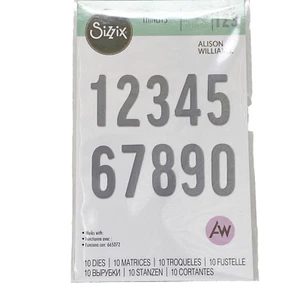 Sizzix Thinlits Die Cut Set Bold Numbers by Alison Williams Crafts Scrapbooking - Picture 1 of 5