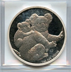 2008 KOALA & JOEY AUSTRALIA 1 OZ. .999 SILVER COIN! - Imagen 1 de 2