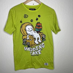 Wedding Cake Wake Bake And Cake Mens Small Graphic T-Shirt Lime Patches Smoke - Picture 1 of 12