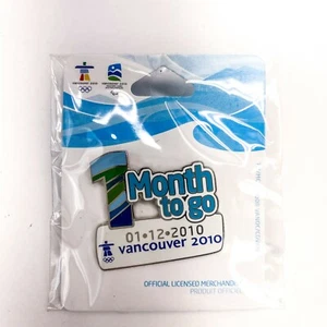 Pin con fecha de 1 mes para los Juegos Olímpicos de Invierno de Vancouver nuevo/sellado en paquete - Imagen 1 de 3
