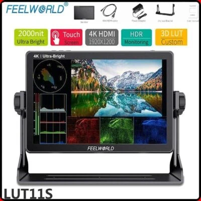 Feelworld LUT11S 10,1" 2000nit monitor video Full HD ultra luminoso 3G-SDI 4K HDMI