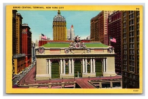 Grand Central Terminal, New York City Linen Postcard c1930-45 NP VGC - Picture 1 of 2
