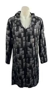 TS TAKING SHAPE Black & Silver Asymmetrical Zip Stretch Jacket Size Plus XS14-16 - Picture 1 of 7