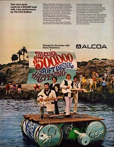 ALCOA "The First Edition" Groovy Scene Win a Party Raft Vintage Print Ad 1968 - Picture 1 of 4