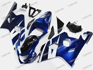 For GSXR600 GSXR750 2004-2005 Dark Blue White ABS Injection Bodywork Fairing Kit - Imagen 1 de 8