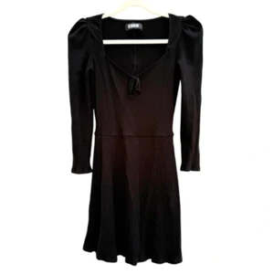Reformation Small Annabella Ribbed Knit Sweetheart Neckline Mini Dress Fit Flare - Picture 1 of 4