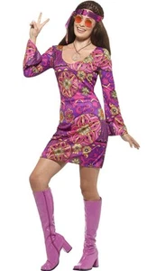 60's-70's Psychedelic Print Mini Dress Pk/ Purp Sexy Barbie Style Dress Asst - Picture 1 of 3