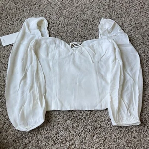 Aritzia Wilfred Womens Novella Blouse Light Burch Ivory M $98 - Picture 1 of 5