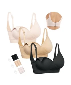 HOFISH Nursing Bras for Breastfeeding Seamless Maternity 3 Pack Bra Size - Large - Picture 1 of 6