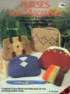 Purses 'a la Macrame by Liz Miller #7475 Plaid Leaflet Belts & 16 Purses NOS - Picture 1 of 7