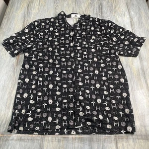 Disney Parks Star Wars Shirt Mens XL Camp Vented Millennium Falcon Fighters - Picture 1 of 3