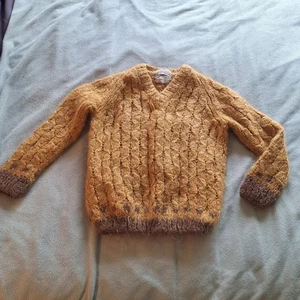 Vintage Glasgo Ltd Inc Sweater Womens Small 38 Yellow Mohair Wool Made In Italy - Picture 1 of 6