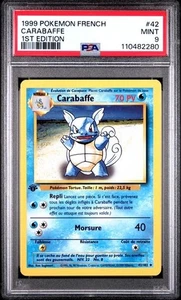 1999 POKEMON FRENCH #42 CARABAFFE 1ST EDITION [WARTORTLE] PSA 9 MINT - Picture 1 of 2