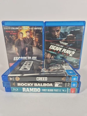 Sylvester Stallone Bluray Movie Bundle X5 Rambo Creed Rocky Balboa Escape Plan - image 1 of 4