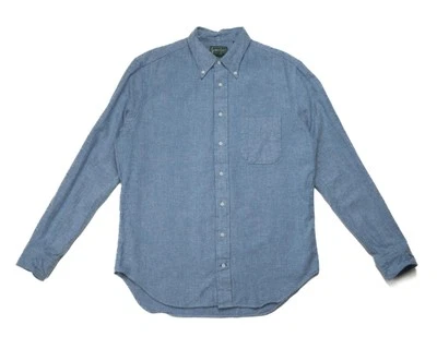 Gitman Vintage $250 NWT Blue Herringbone Flannel Soft 100% Cotton Shirt L - Image 1 of 4