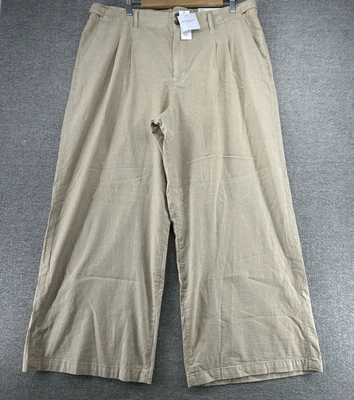 American Eagle High Rise Wide Leg Trouser Women Size 18 Khaki Stretch NEW - Image 1 of 4