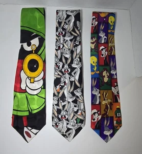 1994 & 1996 Looney Tunes Mania Men's Ties Multicolored Logo Cartoon Design - Picture 1 of 15