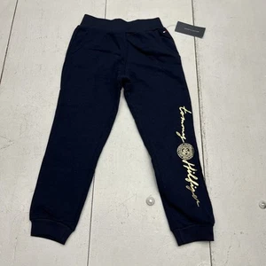 Tommy Hilfiger Navy Blue Logo Print Joggers Girls Size 6 NEW - Picture 1 of 7
