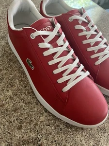 Scarpe sneakers Lacoste Hydez 0721 1 P SMA uomo pelle rossa lifestyle taglia 11,5 - Foto 1 di 11