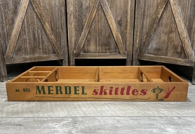 Vintage 1960s Merdel Skittles No. 401 Spin Top Bowling Game Board Only NO Pieces - Image 1 of 4