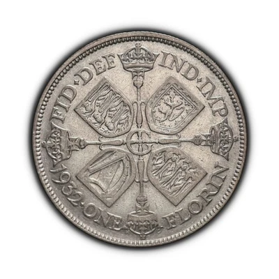 GREAT BRITAIN. 1932, Florin, Silver - KGV, Shields & Scepters, KEY DATE 4 - Image 1 of 3