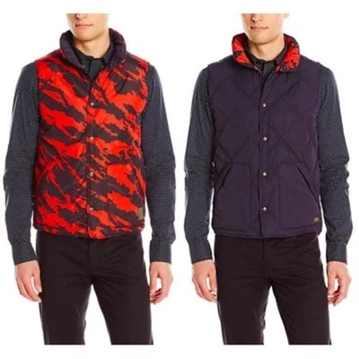 Двусторонний красный камуфляжный жилет-пуховик Scotch and Soda для кемпинга на открытом воздухе Gorpcore размер L - Изображение 1 из 4