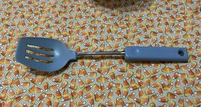 Vintage Ekco Blue Slotted Cooking Serving Spoon MCM Made in USA Great Condition. - Image 1 of 4