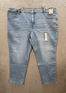 Terra & Sky Jeans Damen 24W Petite Blue Denim Straight Leg Stretch Preppy NEU - Bild 1 von 9