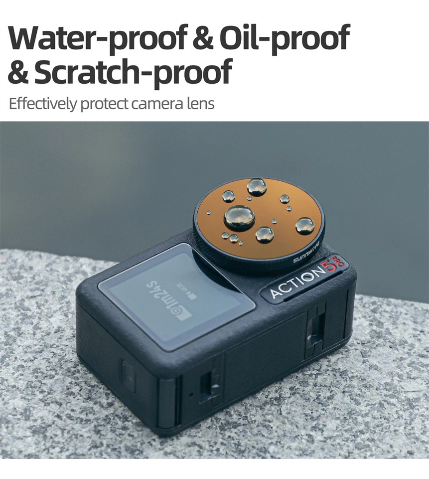For DJI Action 5 Pro/4/3 Action Camera Filters UV/CPL/ND8-64/PL Filters Vlog - Image 1 of 4
