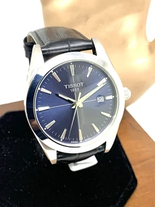 Reloj para hombre Tissot cuarzo suizo esfera azul 40 mm correa de cuero negro T1274101604101 - Imagen 1 de 14