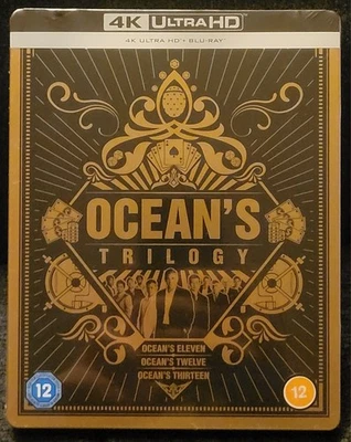 OCEAN'S TRILOGY - 4K UHD/BLU-RAY - 3- MOVIE STEELBOOK COLLECTION - BRAND NEW OOP - Image 1 of 4
