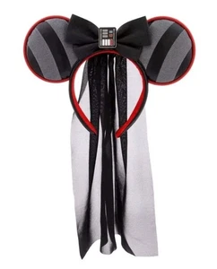 Disney Parks Star Wars Darth Vader Veil Minnie Mouse Ears Headband - NEW - Picture 1 of 4