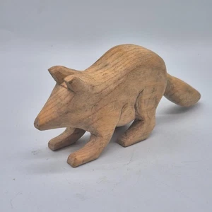 OOAK einzigartiger handgeschnitzter PRIMITIVER HOLZFUCHS ~ 6" x 2,5" ~ SIGNIERT ~ 1994 - Bild 1 von 5
