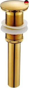 Ablaufgarnitur Waschbecken, Ablaufventil ohne Überlauf, Gold Pop Up Ventil  - Bild 1 von 6