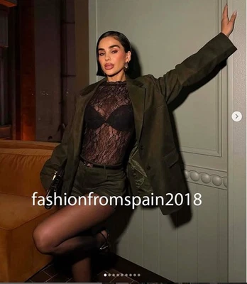 ZARA NEW WOMAN FAUX SUEDE BLAZER JACKET MOSS GREEN XS-XL  1255/704/502 - Image 1 of 3