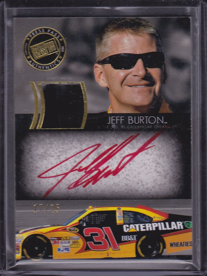 2012 Press Pass Redline Relic Autographs Gold #RLRJB Jeff Burton Auto 17/25 - Image 1 of 1