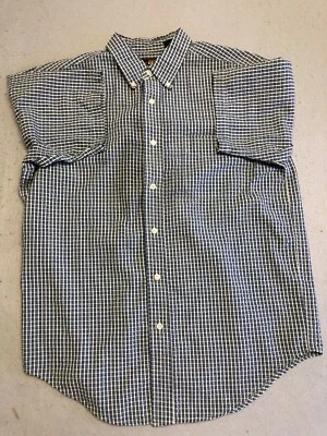 Camisa con cuello Route 66 para hombre mediana azul a cuadros manga corta abotonada Foto 1 de 4