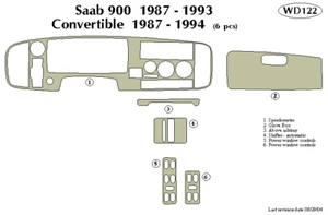 SAAB 900 CONVERTIBLE 87 88 89 90 91 92 93 94 AJUSTE TABLERO - Imagen 1 de 1