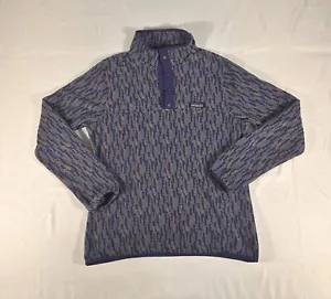 Pullover in Pile Donna Patagonia Snap T Synchilla Blu Viola Giacca Grande - Foto 1 di 9