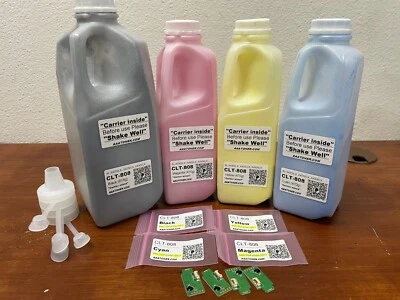 (615g/470g) 4 Recarga de Tóner para Samsung SL-X4300, X4250LX (CLT-808) + 4 Chip Foto 1 de 4