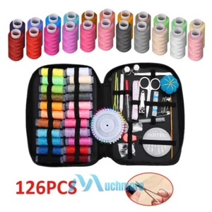 126pc Home Travel Sewing Kit Thread Threader Needle Tape Measure Scissor Thimble - Picture 1 of 17