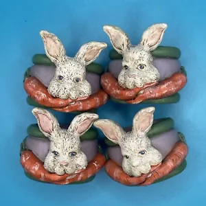 Vintage Napkin Rings Easter Bunny Napkin Rings Set Of 4 Kurt Adler - Picture 1 of 5