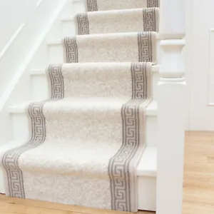Long Hallway Stair Carpet Traditional Cream Hall Stairway Runner - Sold In Foot - Picture 1 of 6