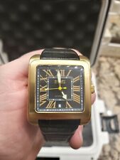 Rotary Editions Series 700 Black Leather Band Men's Watch No Box Santos Style