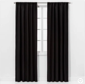 ๐ Henna Blackout Curtain Panel *Black* (50" x 63" ) - Project 62 - Picture 1 of 3